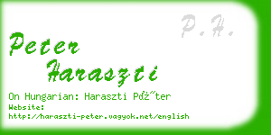 peter haraszti business card